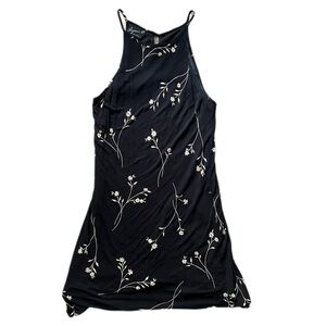 Black Floral Mini Dress